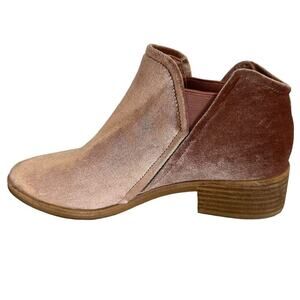Dolce‎ Vita Women's Tay Velvet Ankle Booties Rose Pink Size 8 Block Heel